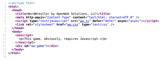 Screenshot of possible HTML file